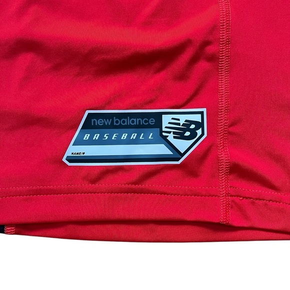 New Balance Red and Black Short Sleeve Baseball Shirt No tag Size Large - Picture 2 of 4
